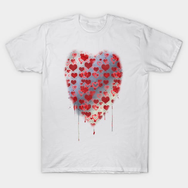 Little Hearts T-Shirt by RoxanneG